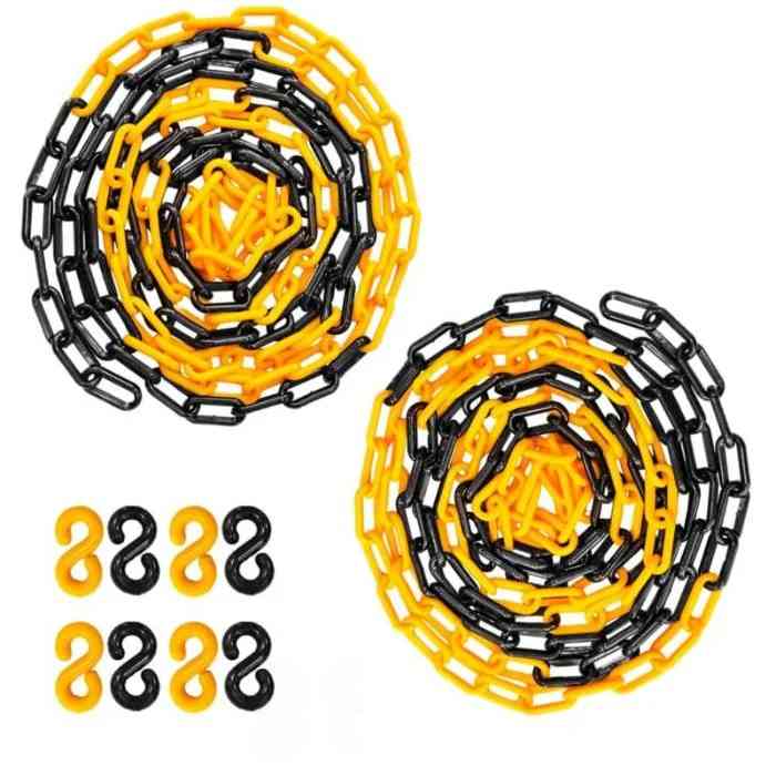 2Pcs 10Meter 8MM Plastic Chain - Yellow and Black