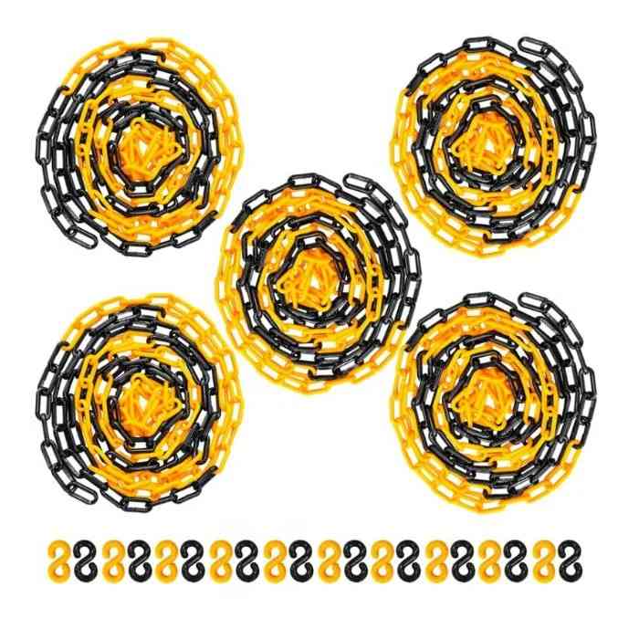 10 Meter 8MM Plastic Chain - Yellow and Black