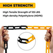 2Pcs 10Meter 8MM Plastic Chain - Yellow and Black