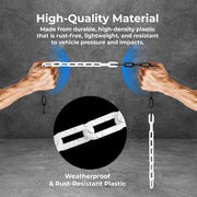 25 Meter Plastic Chain Barrier - White & Black