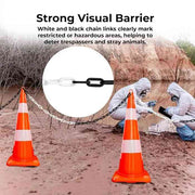 25 Meter Plastic Chain Barrier - White & Black