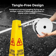 25 Meter Plastic Chain Barrier - White & Black