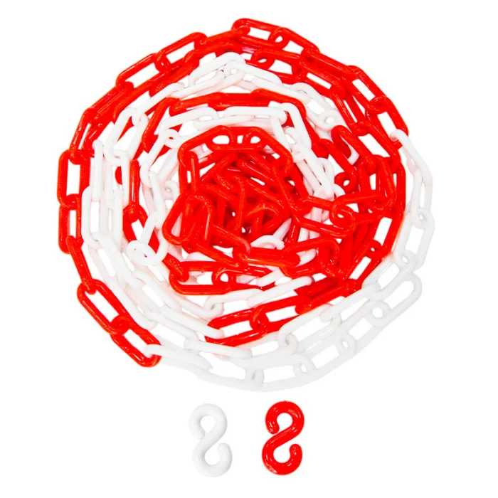 3Meter 8MM Plastic Chain Barrier - Red and White