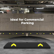 90CM Recycled PVC Wheel Stopper | Heavy Duty Black Parking Curb
