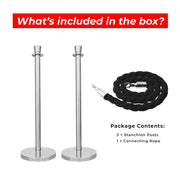 2 stanchion post and 1 rope 
