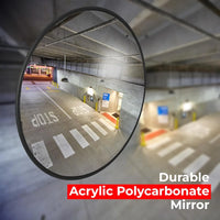 black convex security mirror for indoor and outdoor surveillance