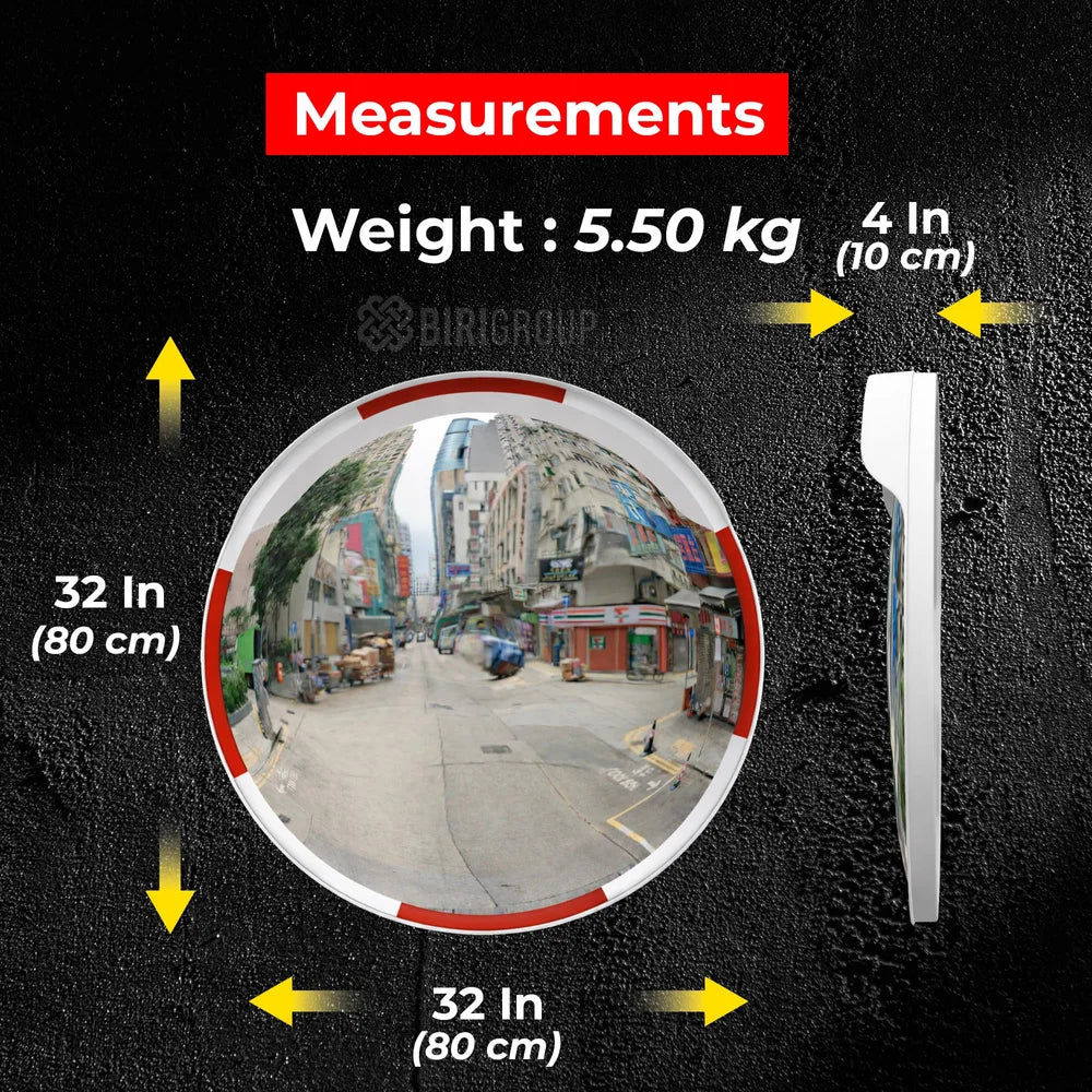 black wide angle convex mirror for blind corner observation and safety