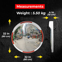 black wide angle convex mirror for blind corner observation and safety