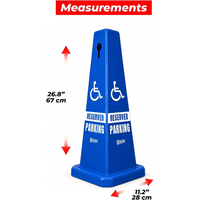 blue disabled parking marker cone for accessible parking identification