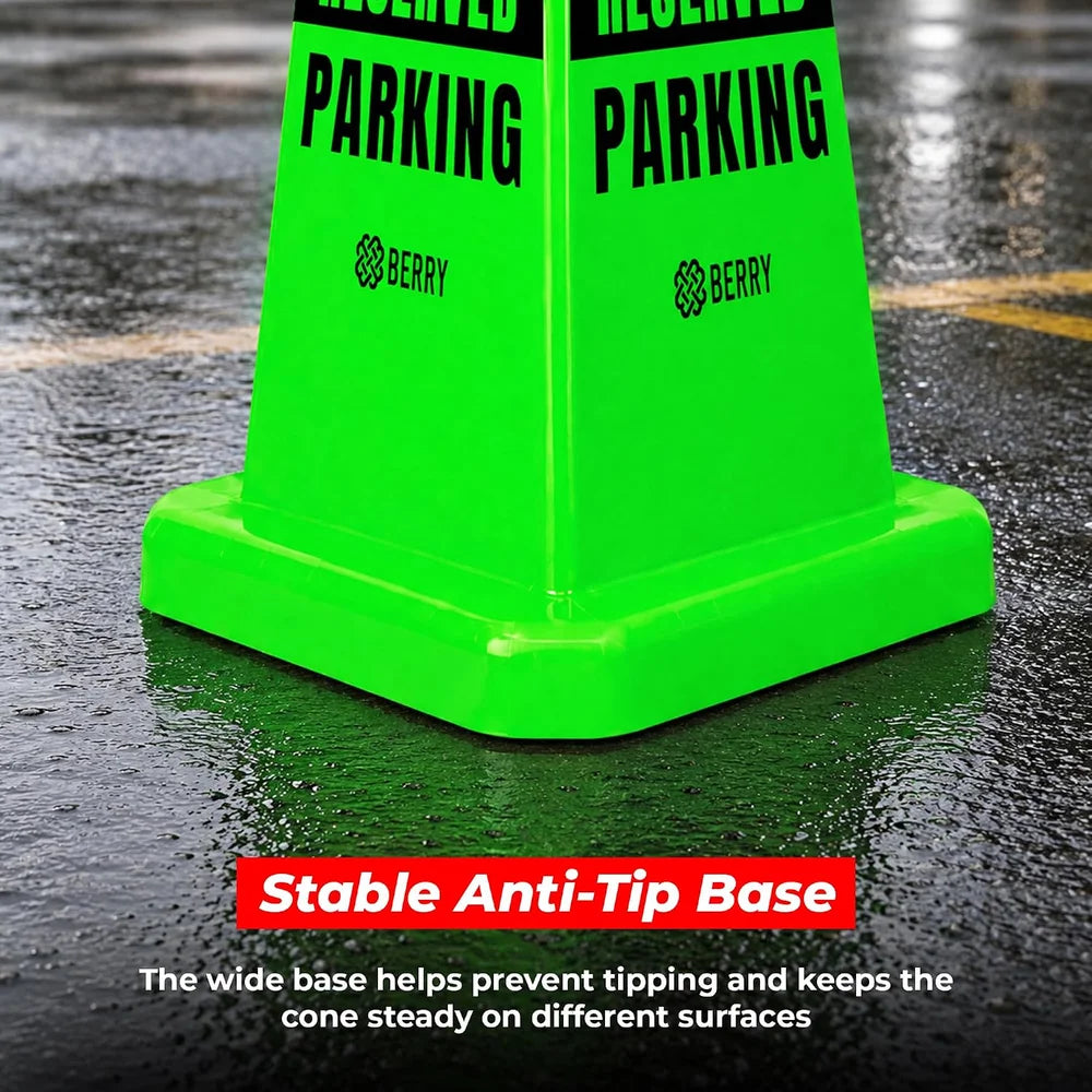 green commercial parking cone for parking lots and facilities