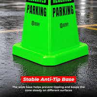 green commercial parking cone for parking lots and facilities