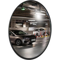 black indoor wide angle convex safety mirror for security and visibility