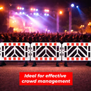 1.5 Meter White Crowd Control Barrier | Modular Safety Barrier with Weighted Base