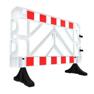 1.5 Meter White Crowd Control Barrier | Modular Safety Barrier with Weighted Base