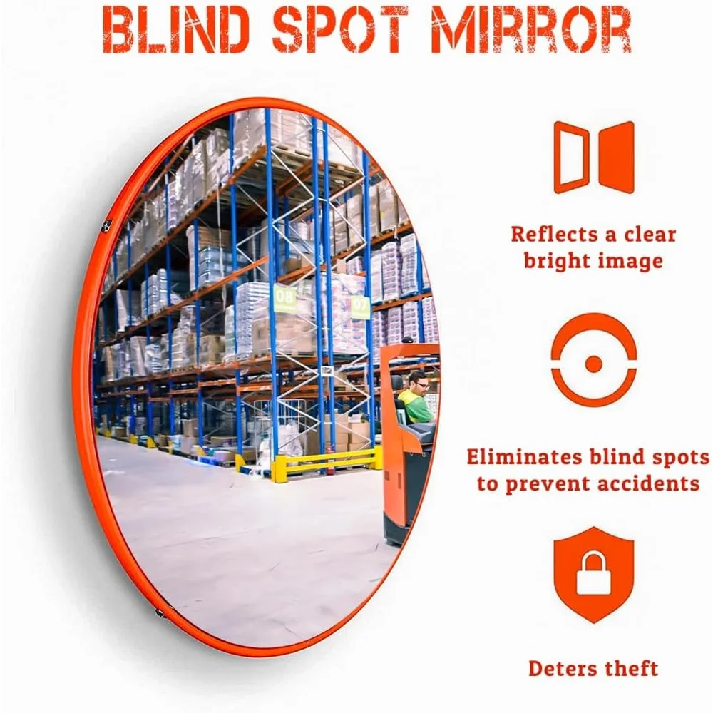 orange wide angle convex mirror for entrance and exit visibility control
