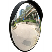 black convex safety mirror for indoor and outdoor facility monitoring and visibility