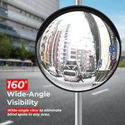 black security convex mirror for warehouses, factories and commercial facilities
