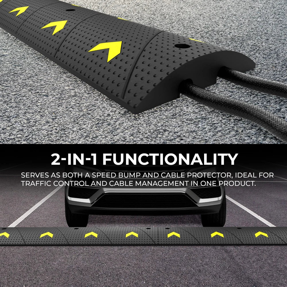 floor cable ramp with two channels for organized cable protection