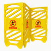 Foldable Yellow No Entry Barrier – Portable Plastic Safety Fence with Floor-Standing Design