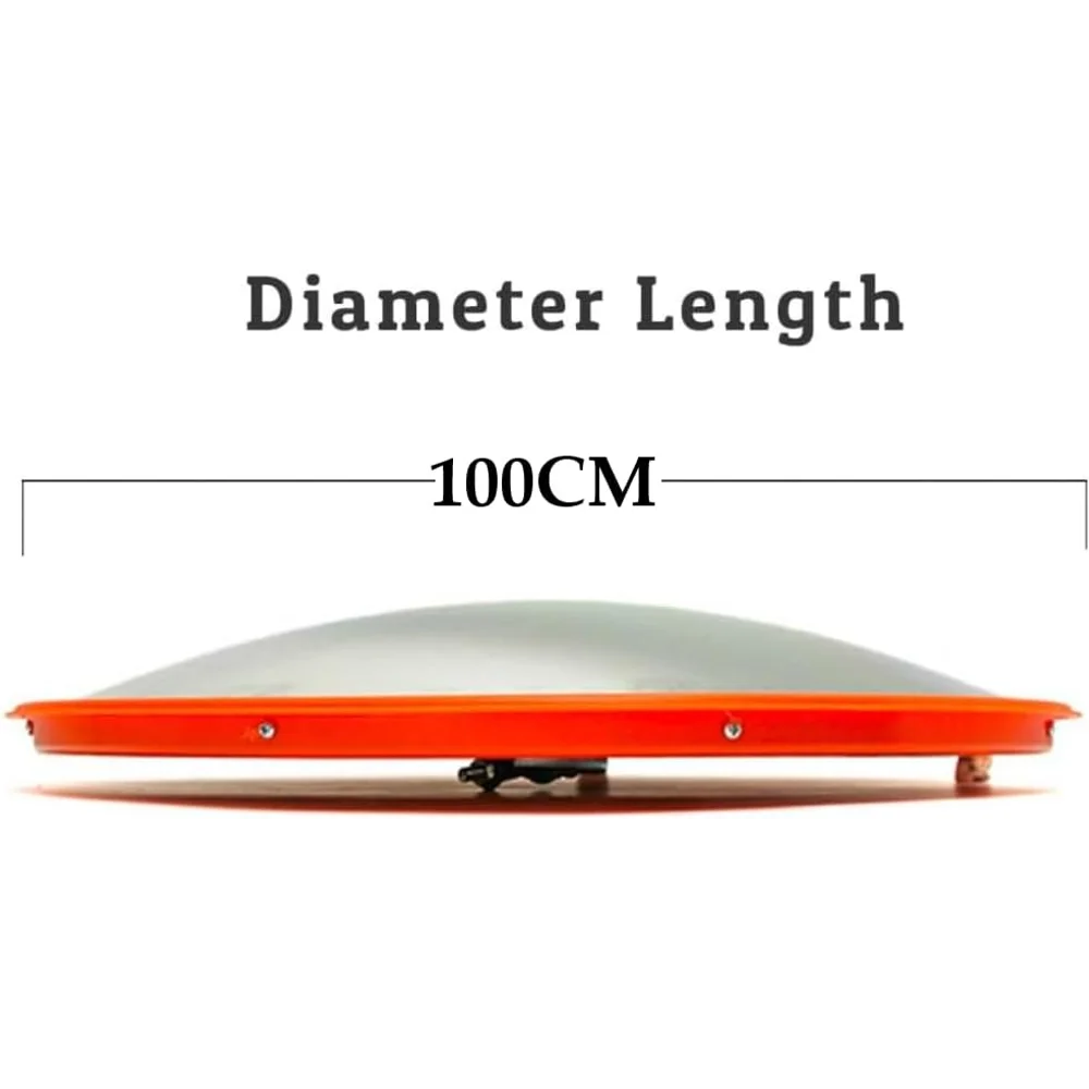 orange convex safety mirror for garages, driveways and vehicle areas