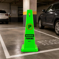 green parking reservation cone for temporary or permanent reserved parking
