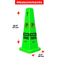 green reserved parking cone for organizing private parking areas