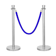 Silver Crowd Control Stanchions 100cm with 1.5m Blue Twisted Rope