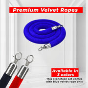 Gold Crowd Control Stanchions 100cm with 1.5m Blue Velvet Rope