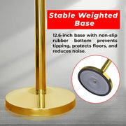 Gold Crowd Control Stanchions 100cm with 1.5m Black Twisted Rope, Luxury Queue Barrier Posts for Hotels, Events, Airports & VIP Areas