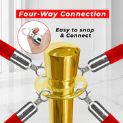 Gold Crowd Control Stanchions 100cm with 1.5m Red Velvet Rope