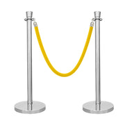 Silver Crowd Control Stanchions 100cm with 1.5m Golden Velvet Rope