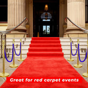 Gold Crowd Control Stanchions 100cm with 1.5m Blue Twisted Rope