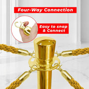 Gold Rope Queue Barriers – 100cm Posts