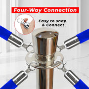 Silver Crowd Control Stanchions 100cm with 1.5m Blue Velvet Rope