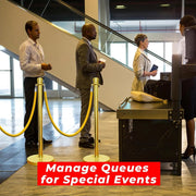 Gold Crowd Control Stanchions 100cm with 1.5m Golden Velvet Rope
