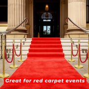 Gold Crowd Control Stanchions 100cm with 1.5m Red Twisted Rope