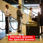 Silver Crowd Control Stanchions 100cm with 1.5m Black Velvet Rope