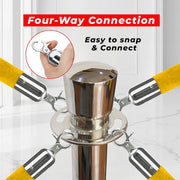 Silver Crowd Control Stanchions 100cm with 1.5m Golden Velvet Rope