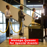 Silver Crowd Control Stanchions 100cm with 1.5m Golden Velvet Rope