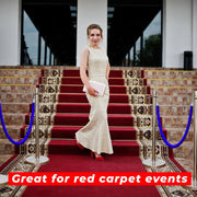 Silver Crowd Control Stanchions 100cm with 1.5m Blue Velvet Rope