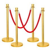 Gold Crowd Control Stanchions 100cm with 1.5m Red Velvet Rope