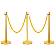 Gold Crowd Control Stanchions 100cm with 1.5m Golden Velvet Rope