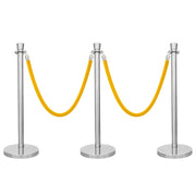 Silver Crowd Control Stanchions 100cm with 1.5m Golden Velvet Rope