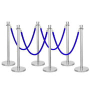 Silver Crowd Control Stanchions 100cm with 1.5m Blue Twisted Rope
