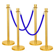 Gold Crowd Control Stanchions 100cm with 1.5m Blue Twisted Rope