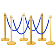 Gold Crowd Control Stanchions 100cm with 1.5m Blue Velvet Rope