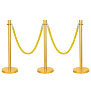 Gold Rope Queue Barriers – 100cm Posts