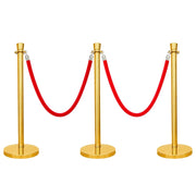 Gold Crowd Control Stanchions 100cm with 1.5m Red Velvet Rope