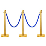 Gold Crowd Control Stanchions 100cm with 1.5m Blue Velvet Rope