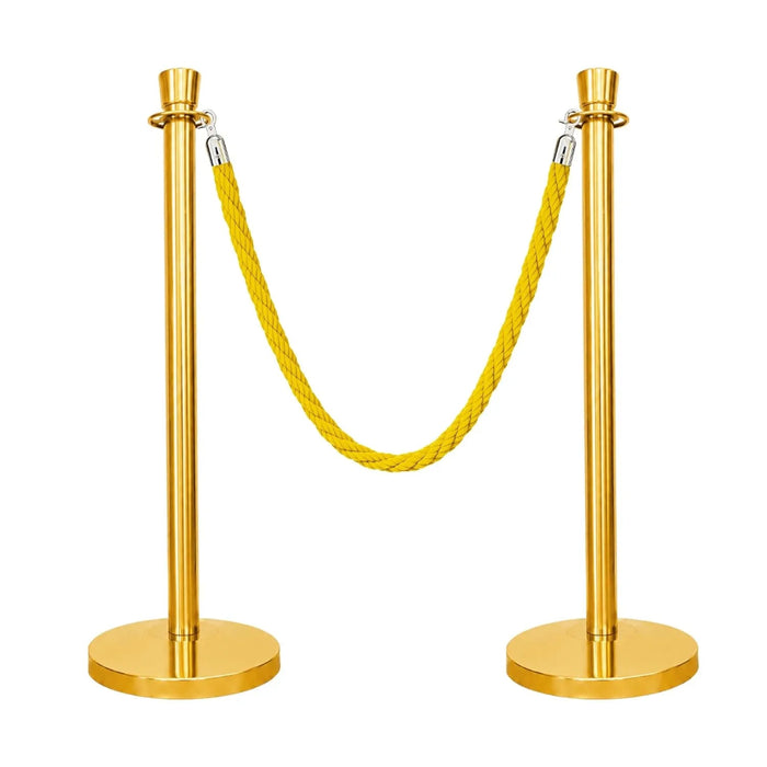 Gold Rope Queue Barriers – 100cm Posts